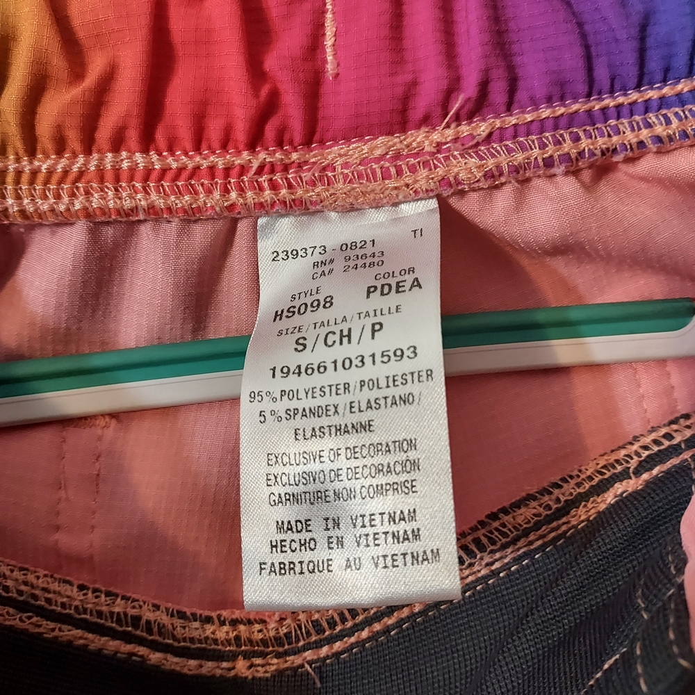 Pink Scrub Pants with Multicolor Rainbow Drawstring Size Small - Picture 8 of 11